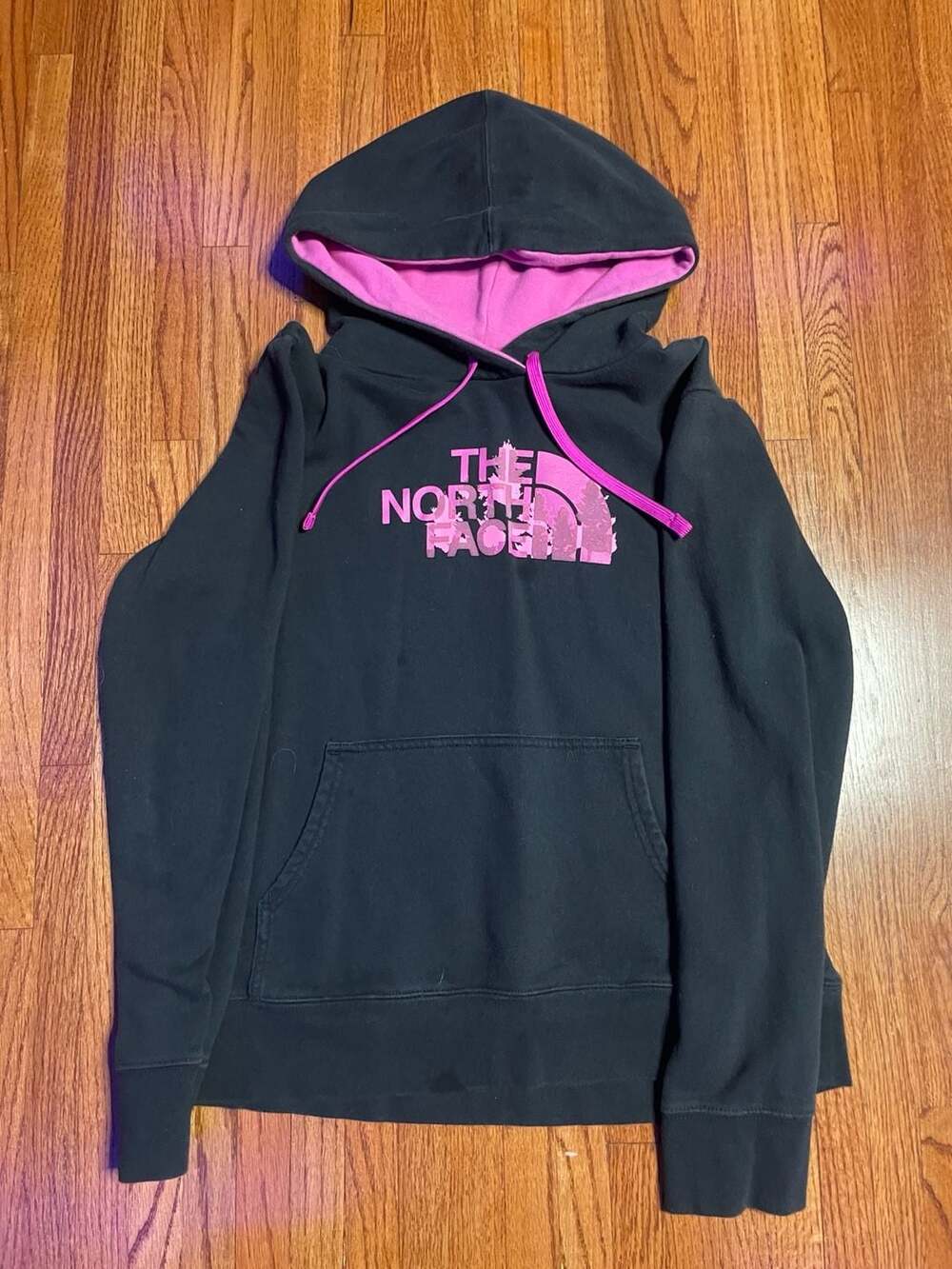 The North Face Hoodie Size L Black Pink Pullover Sweatshirt